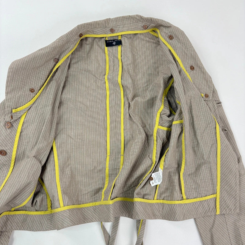 Pinstripe structured cotton jacket