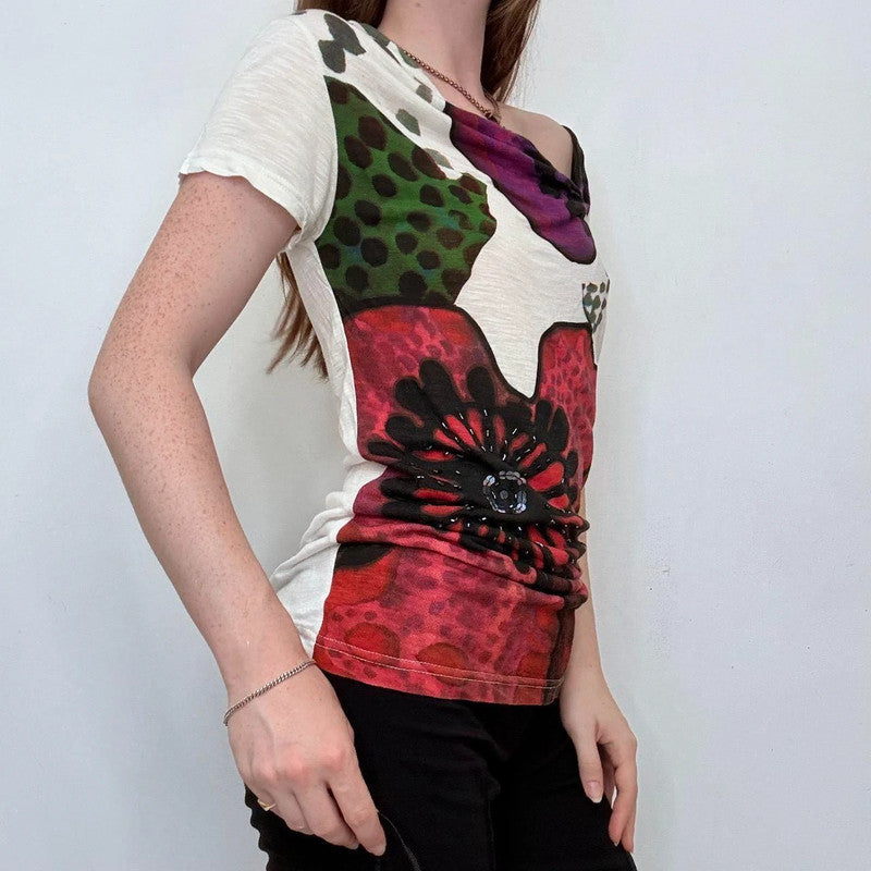 asymmetric slouchy printed t-shirt
