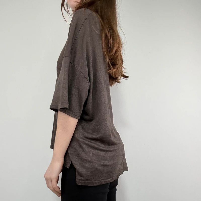 brown slouchy batwing t-shirt