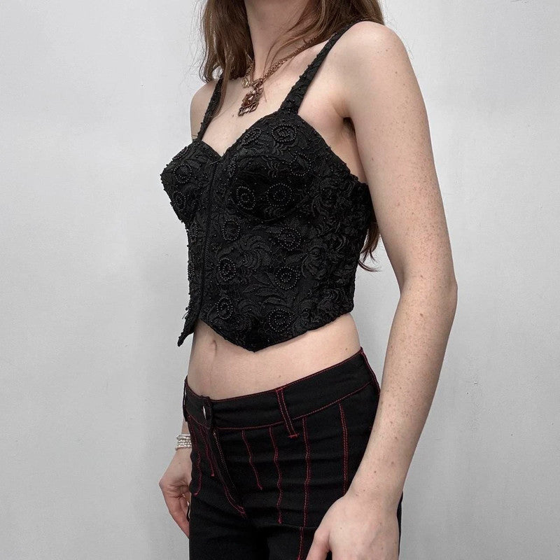 beaded gothic corset vest