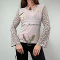 Vintage pastel pink floral long sleeve fairy t-shirt