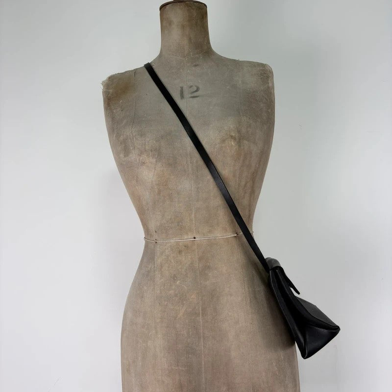 COS black leather crossbody bag