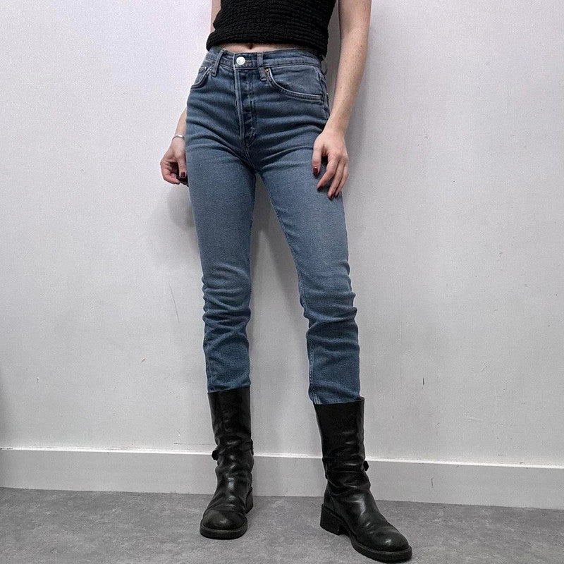 redone denim skinny-leg jeans