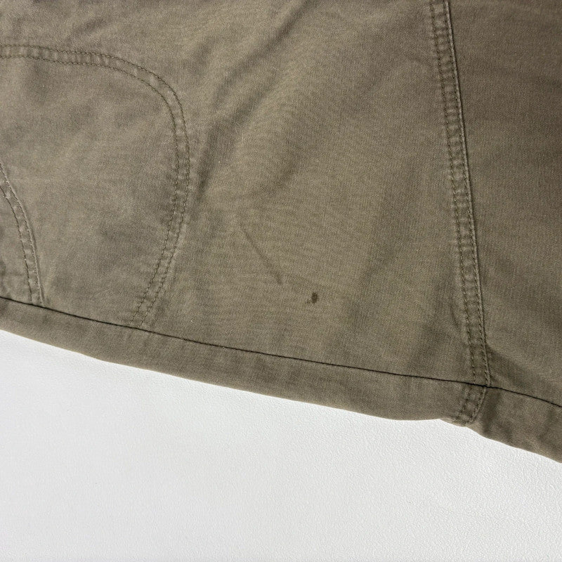 asymmetric khaki green cotton canvas skirt