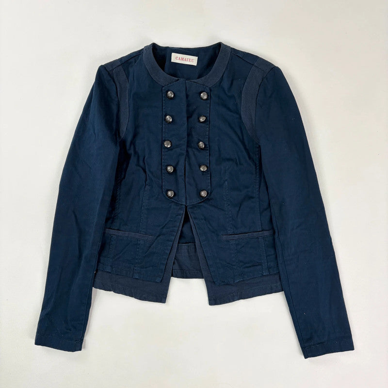 Blue napoleonic button military jacket