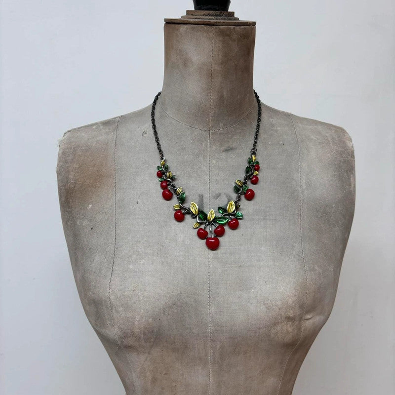 Cherry fruit necklace