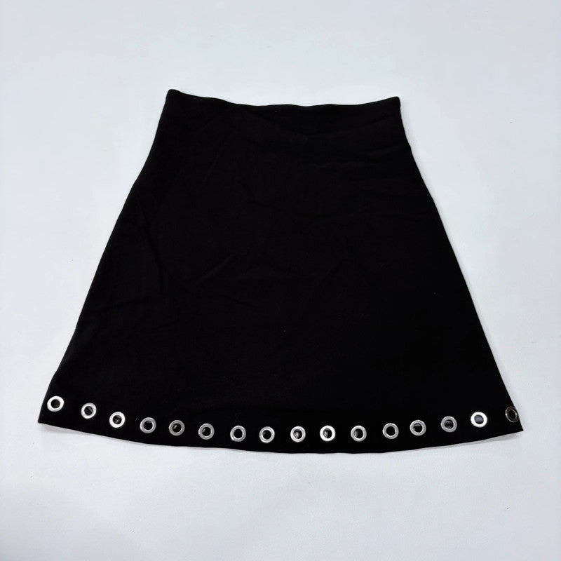 plein sud black eyelet studded mini skirt