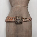 leather studded distressed belt