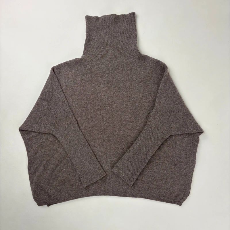 brown slouchy cashmere batwing jumper