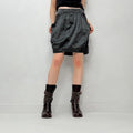 grey puff gathered mini skirt