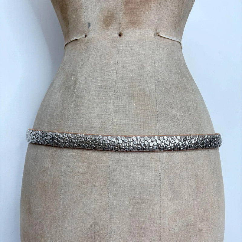 silver studded leather belt