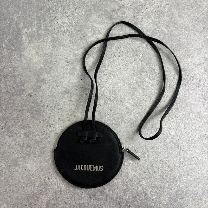 black Jacquemus Le Pitchou Round Coin Purse bag