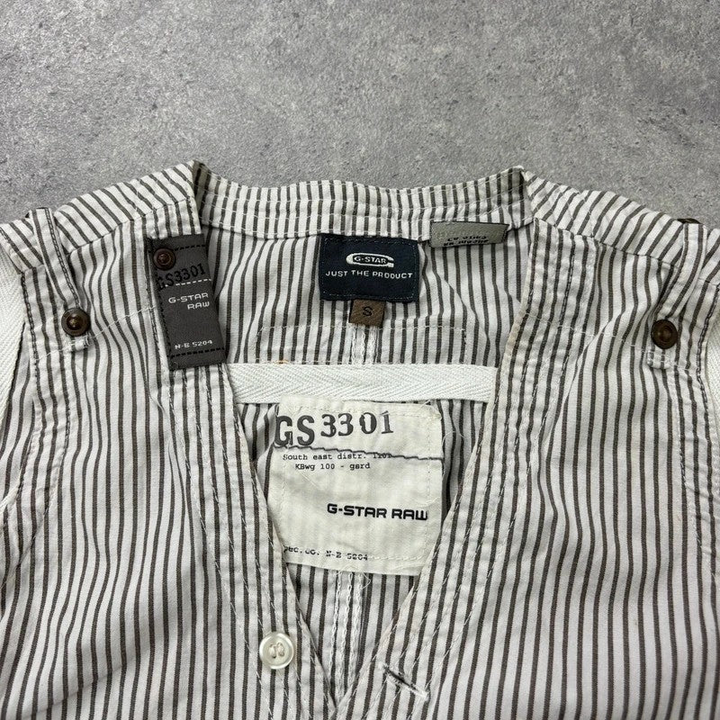 pinstripe g-star cotton cargo waistcoat shirt