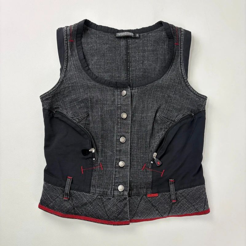 distressed structured utility vest