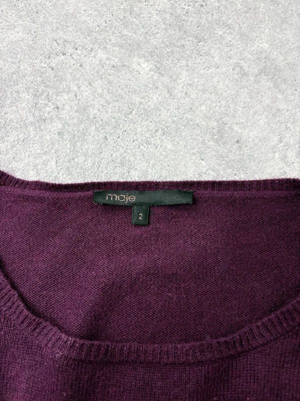 burgundy Maje layered long sleeve dress