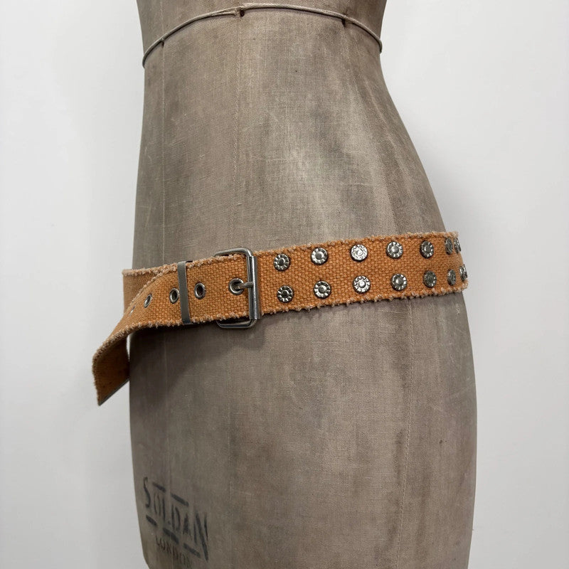 studded canvas metal belt
