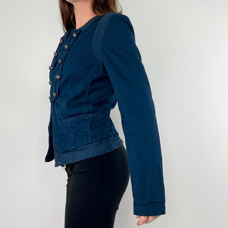 Blue napoleonic button military jacket