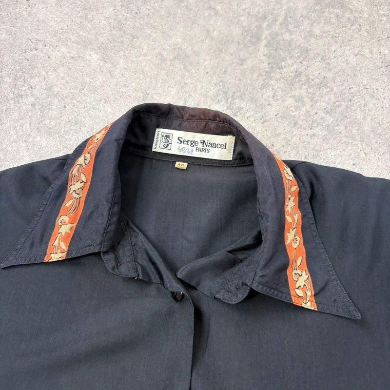 black paisley handkerchief printed shirt