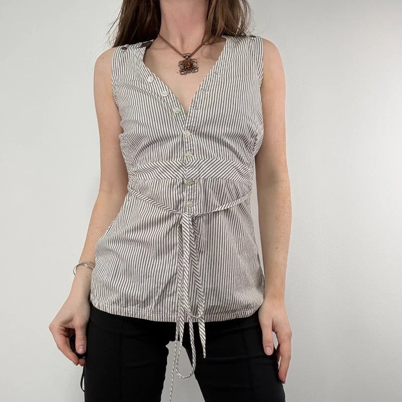 pinstripe g-star cotton cargo waistcoat shirt