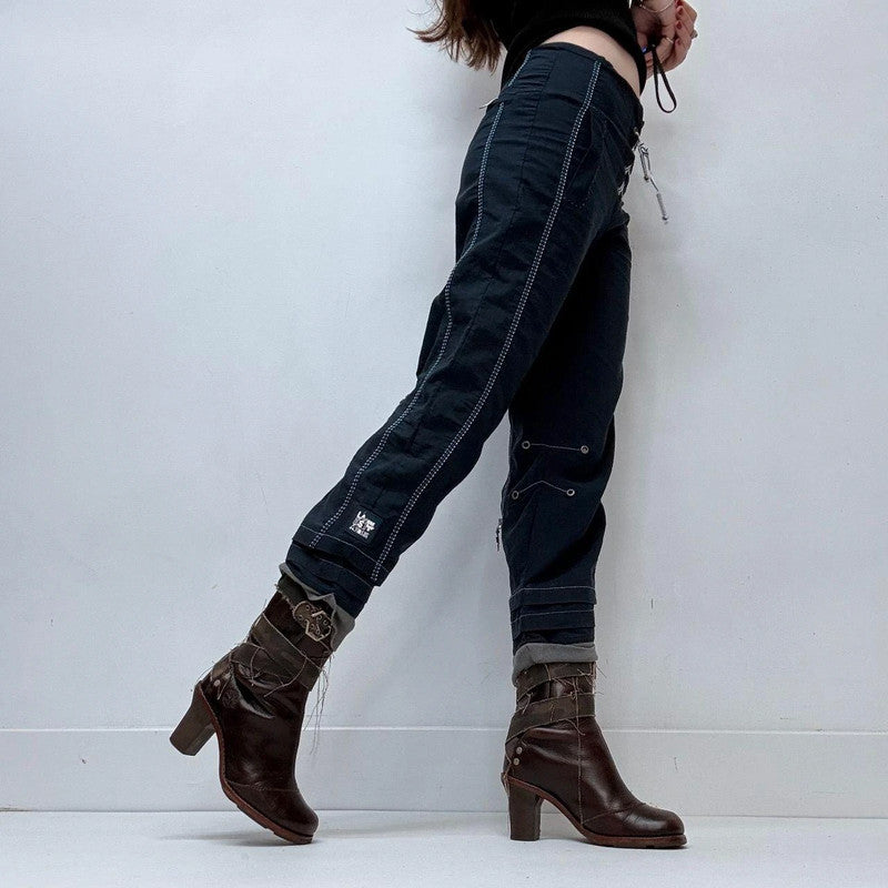 low-rise corset cropped pants