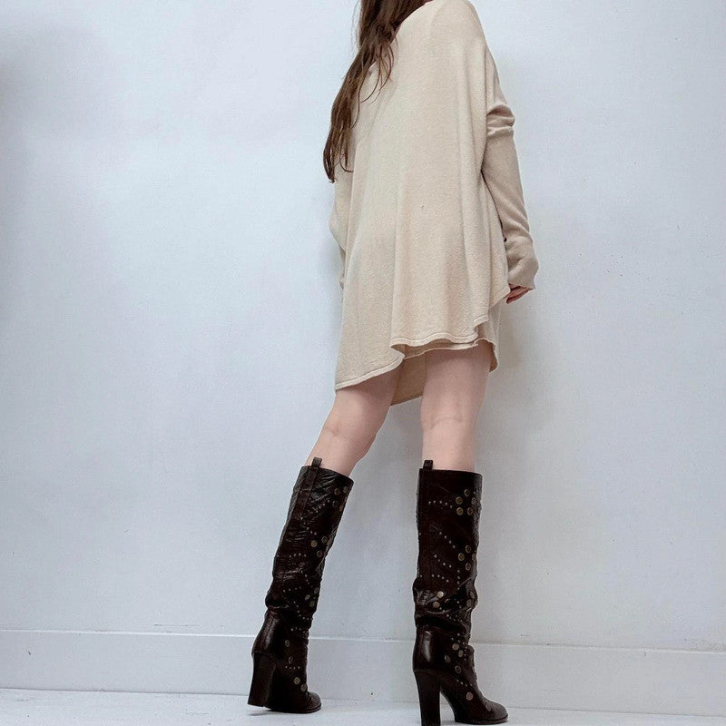 cream draped layered off the shoulder dress