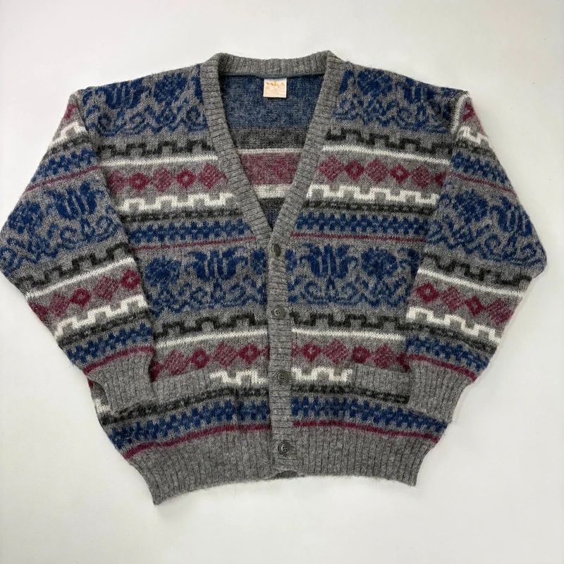 oversized knitted wool cardigan