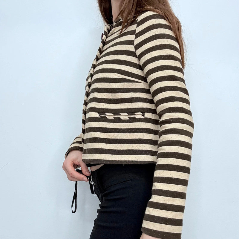 structured striped cropped jacket