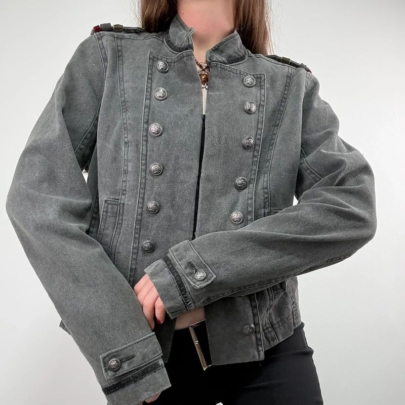 Khaki military napoleon military jacket