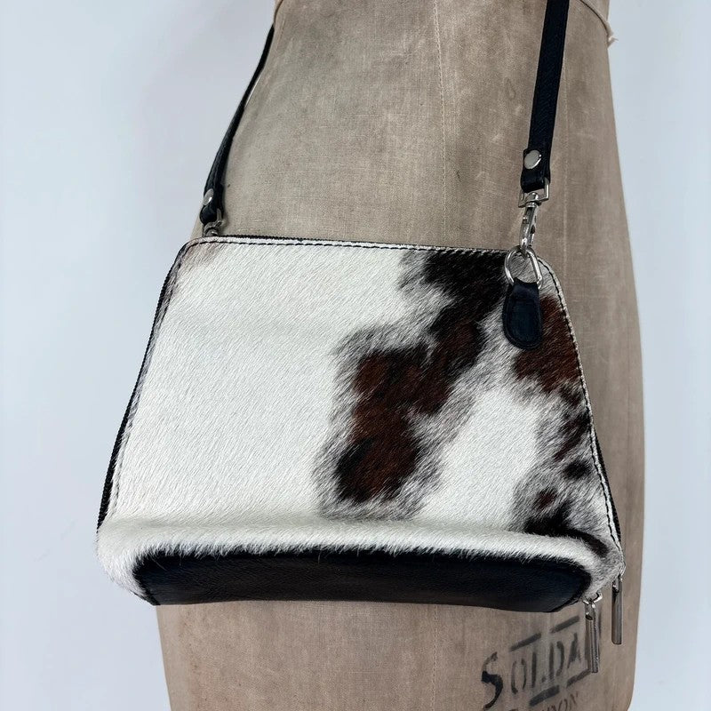 Cow-hide leather mini pouch crossbody
