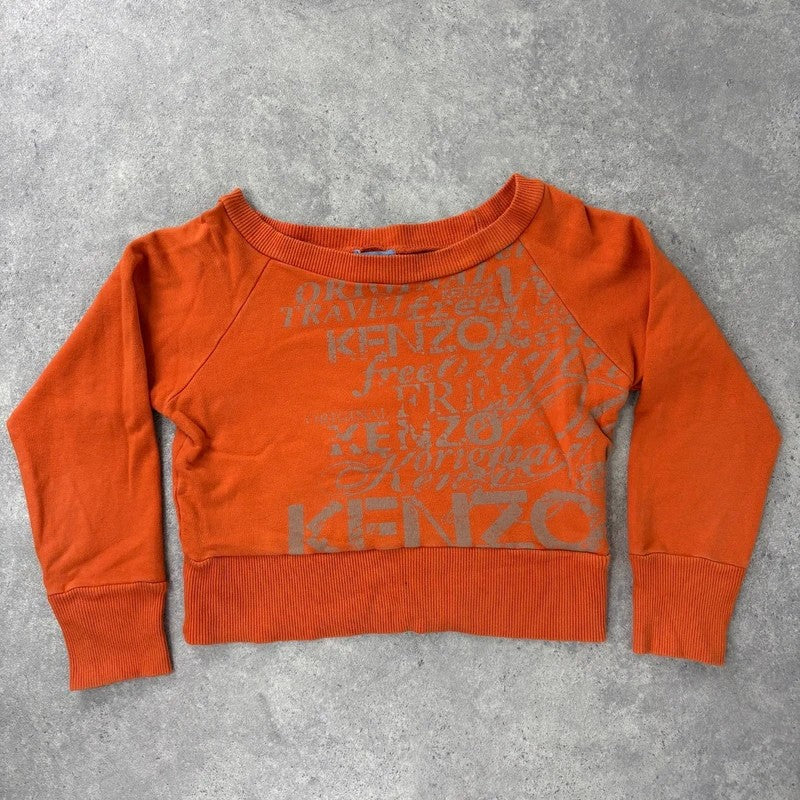 kenzo off the shoulder slouchy cropped sweater