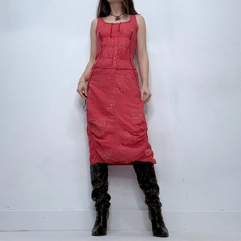 Cop Copine pink cotton cinched grunge dress