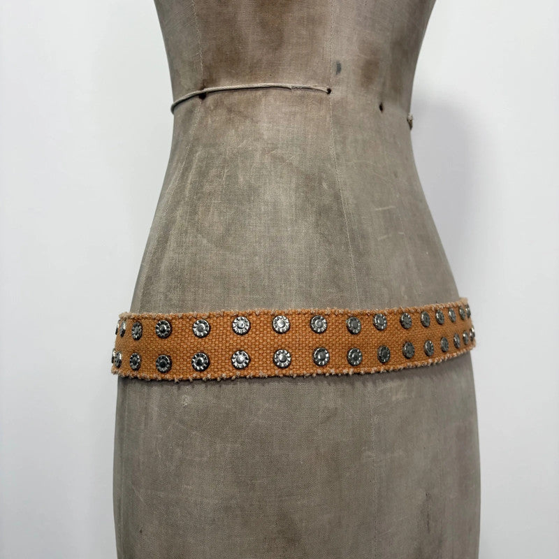 studded canvas metal belt