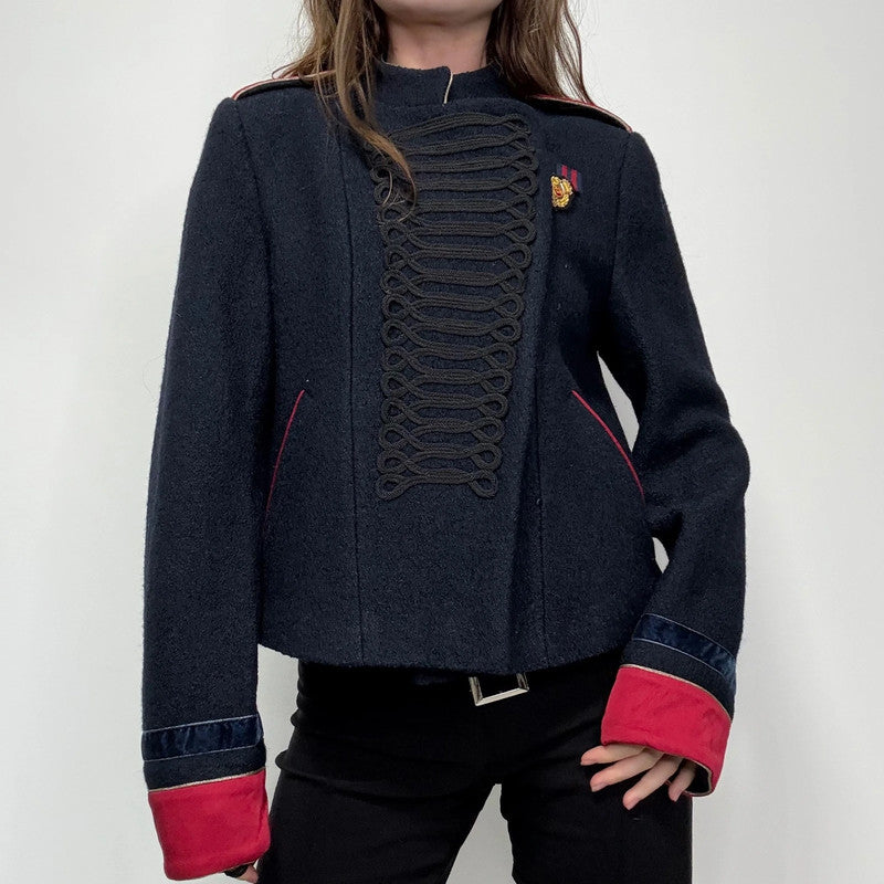 navy wool military napolionic jacket