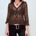 brown mohair Dior lace cardigan